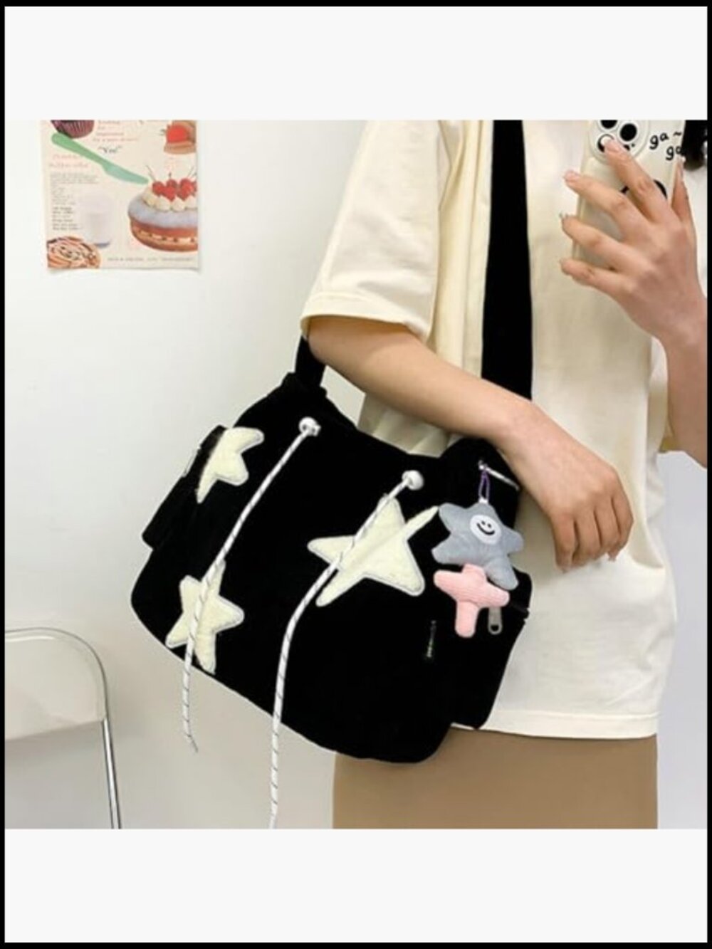Corduroy Crossbody Bag Y2K Aesthetic Messenger Shoulder Hobo Tote Work College - Picture 2 of 6